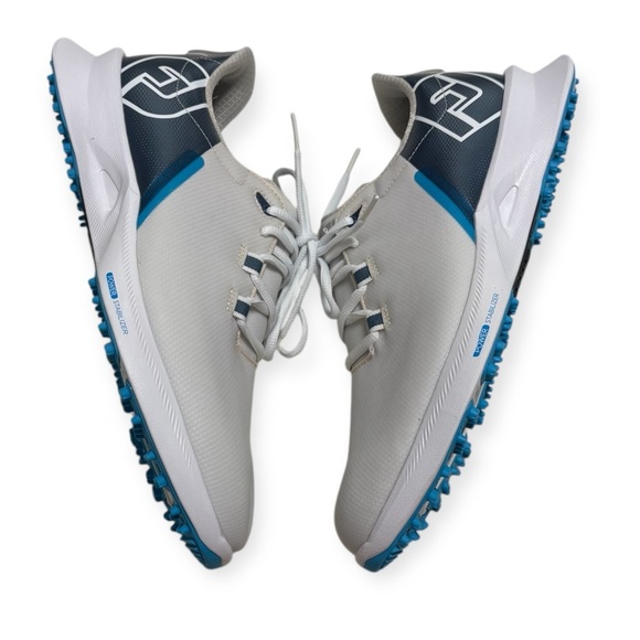 Footjoy Stylish White and Blue Men's Golf Shoes